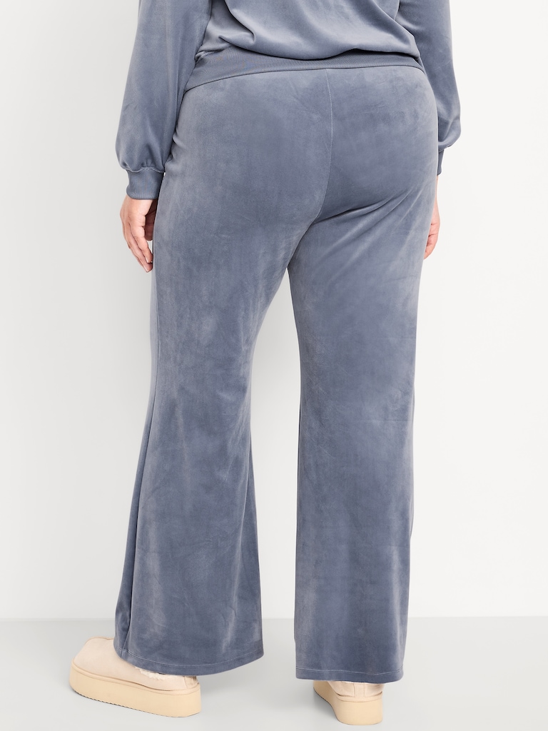 High-Waisted Velour Flare Lounge Pants