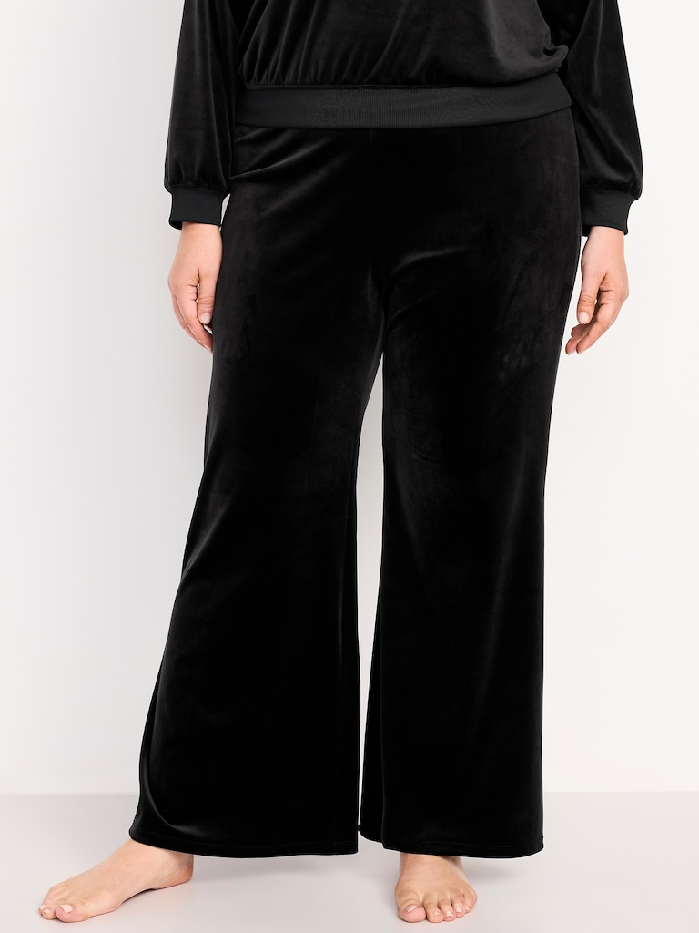 High-Waisted Velour Flare Lounge Pants