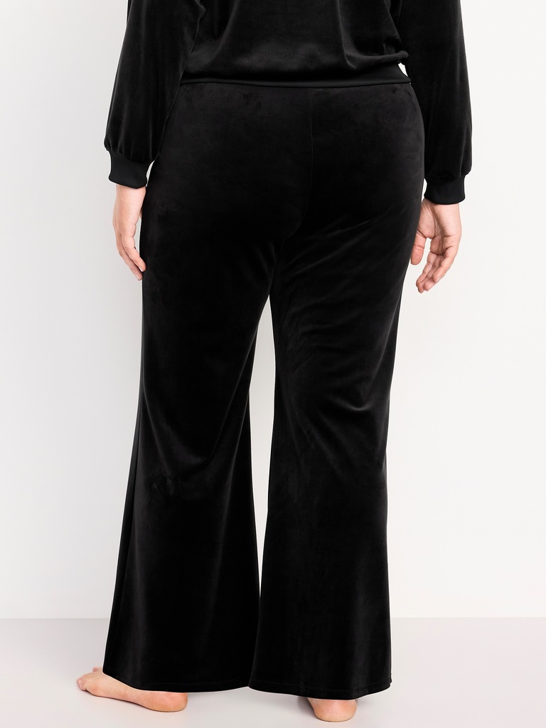 High-Waisted Velour Flare Lounge Pants