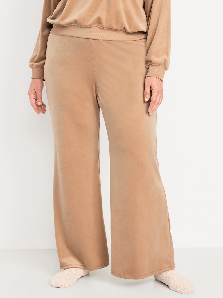 High-Waisted Velour Flare Lounge Pants
