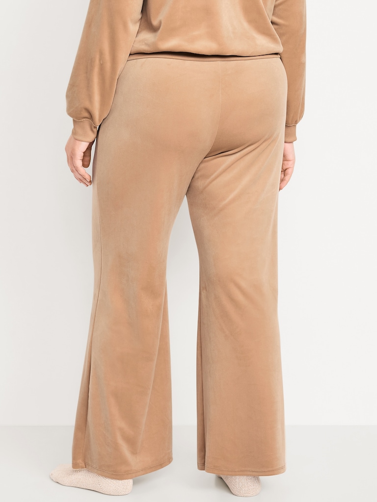 High-Waisted Velour Flare Lounge Pants