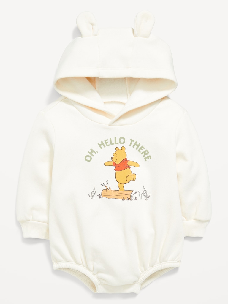 Disney© Hooded Winnie the Pooh Fleece One-Piece Romper for Baby