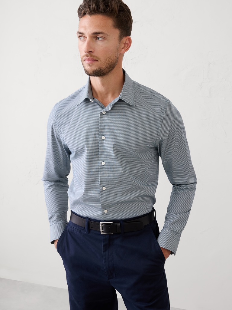 Slim-Fit Untucked Dress Shirt