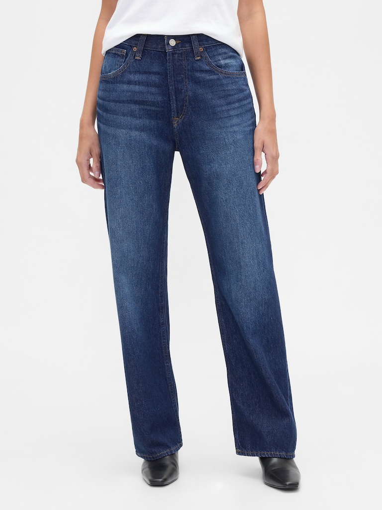Low Slung Relaxed Straight Jeans