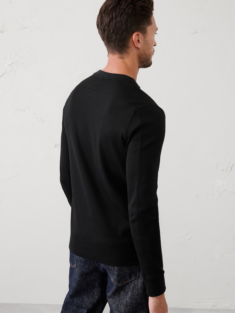 Standard-Fit Mini Ribbed Henley
