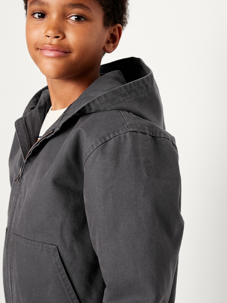 Hooded Canvas Jacket for Boys