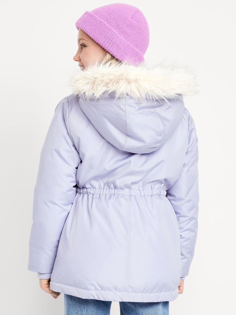 Water-Resistant Parka Jacket for Girls