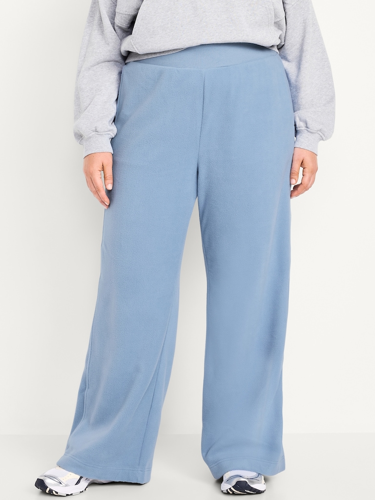 Extra High-Waisted Microfleece Wide-Leg Sweatpants