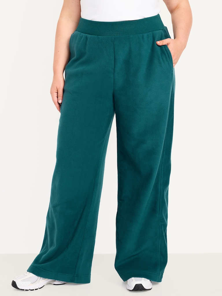 Extra High-Waisted Microfleece Wide-Leg Sweatpants