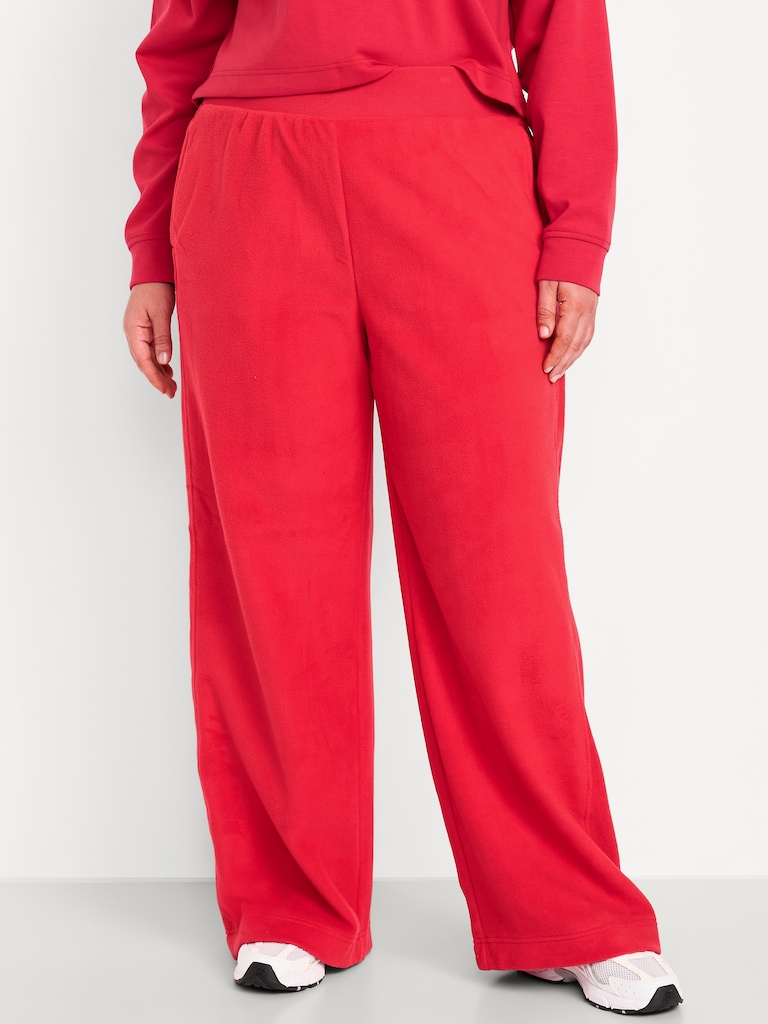Extra High-Waisted Microfleece Wide-Leg Sweatpants