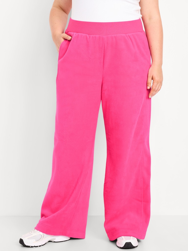 Extra High-Waisted Microfleece Wide-Leg Sweatpants