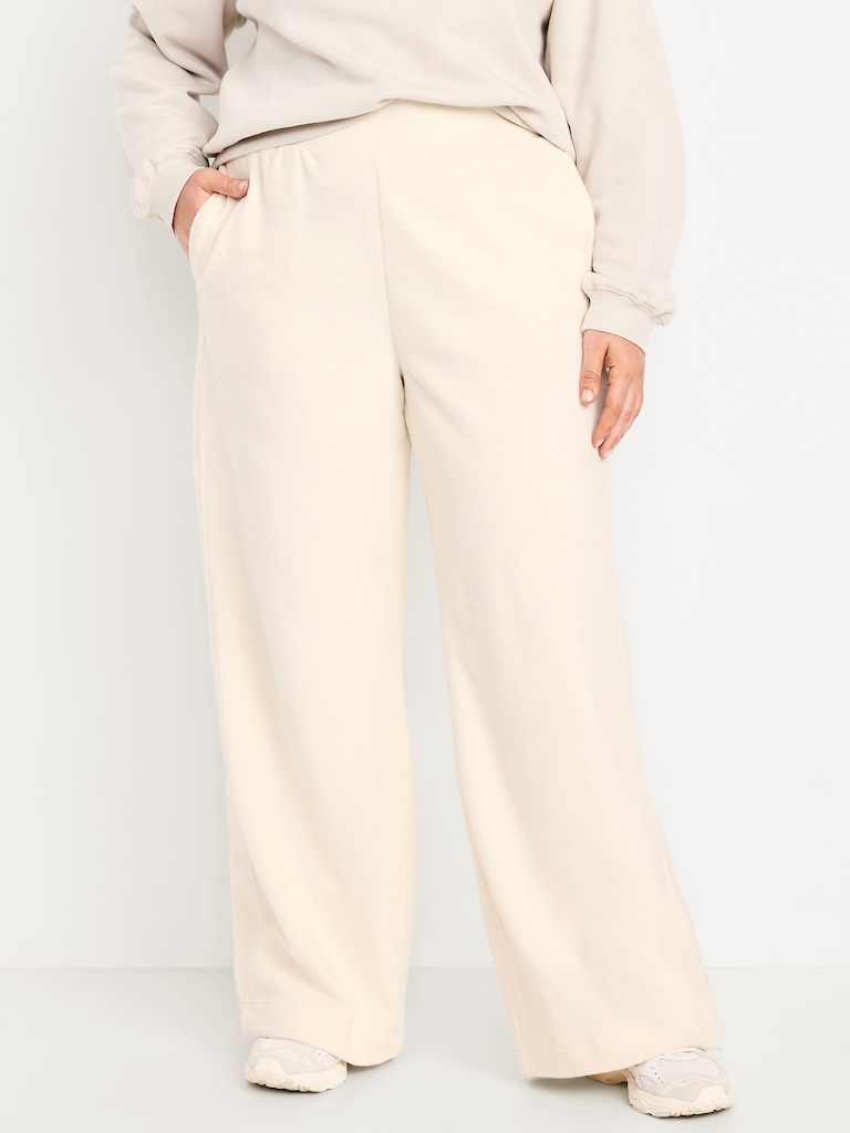 Extra High-Waisted Microfleece Wide-Leg Sweatpants