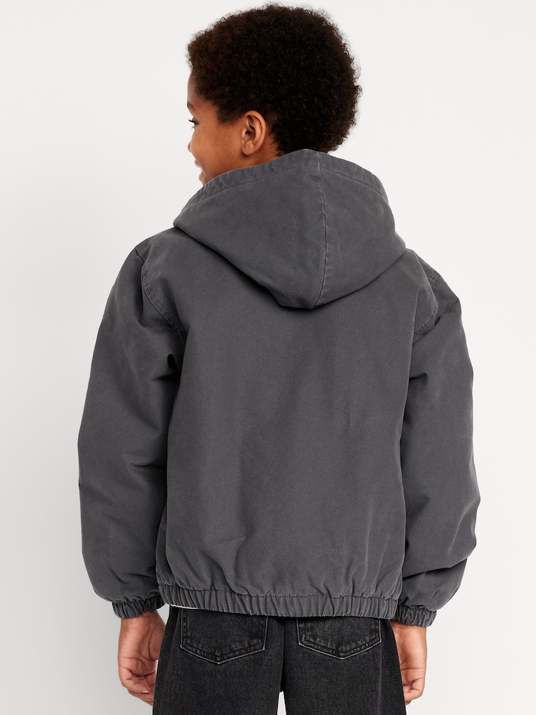 Hooded Canvas Jacket for Boys