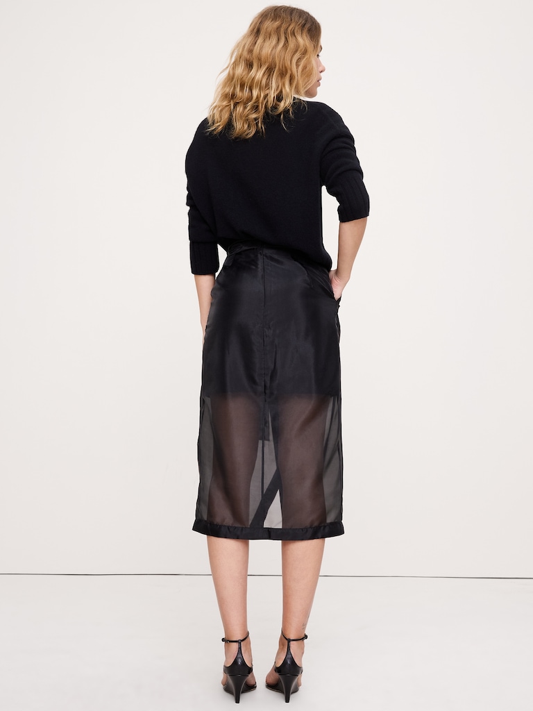 Organza Midi Wrap Skirt