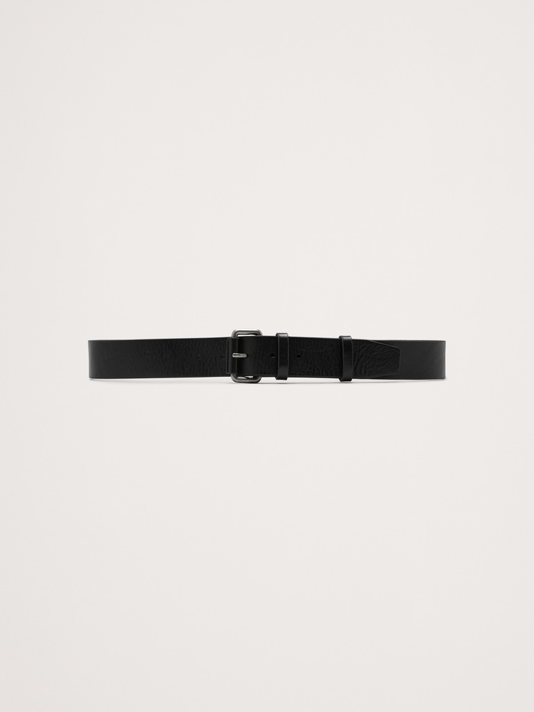 Leather Belt with Covered Roller Buckle