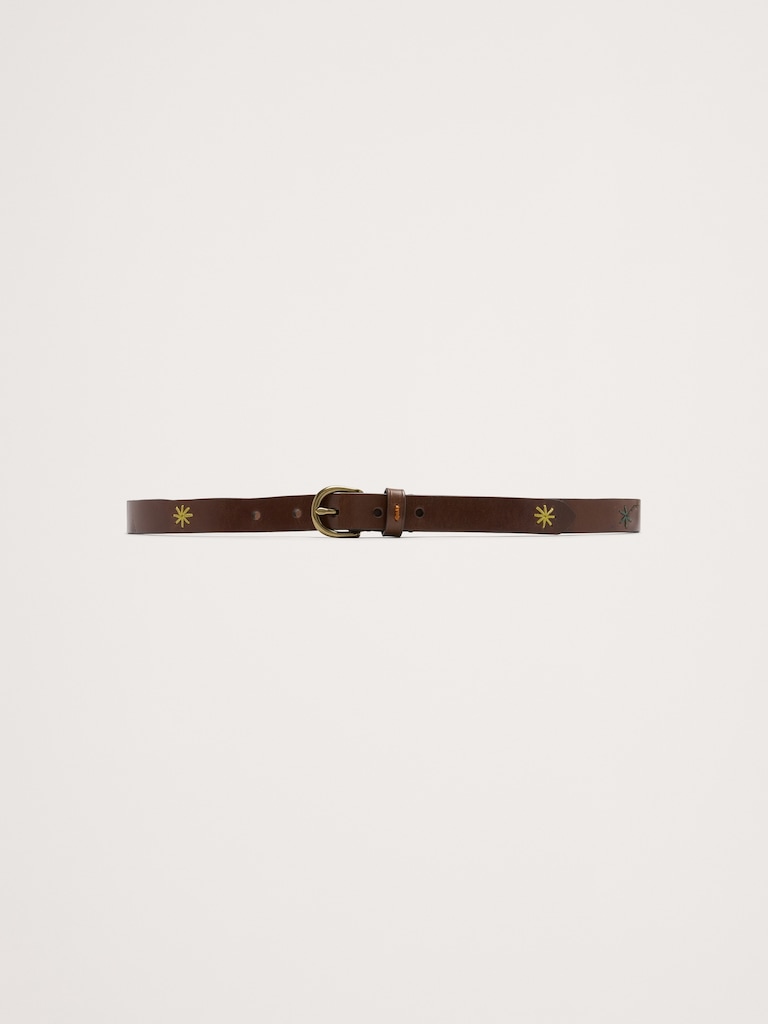 Embroidered Leather Belt by Dragon Diffusion