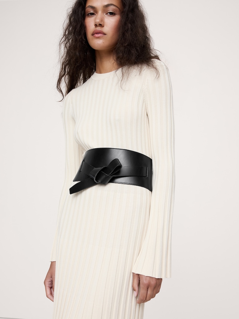 Knotted Leather Corset Belt