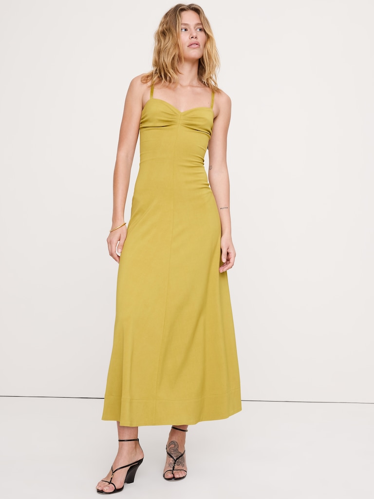 Stretch-Sateen Sweetheart Maxi Dress