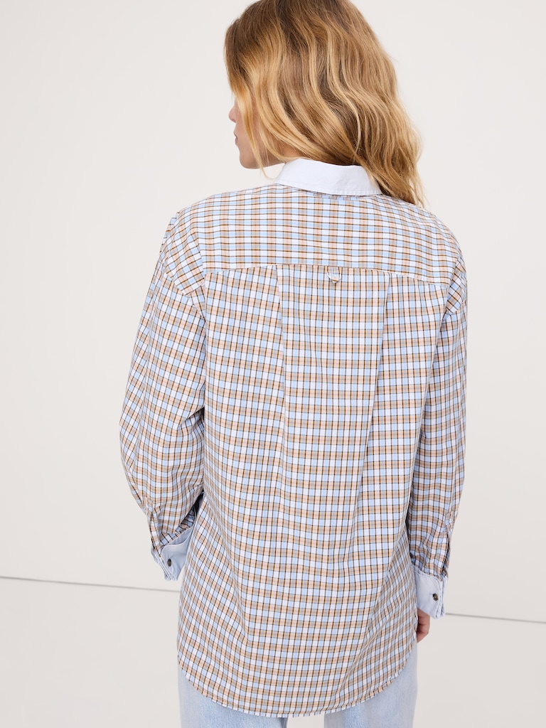 Oversized Cotton Poplin Banker Shirt