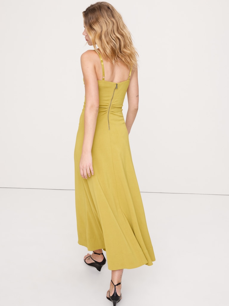 Stretch-Sateen Sweetheart Maxi Dress