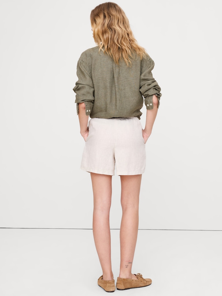 Linen Pull-On 4" Short