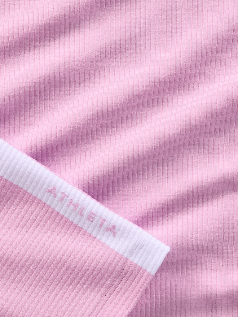 Renew Seamless Mock Neck Stripe Logo Top