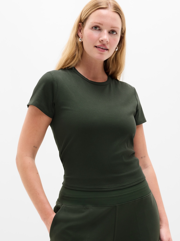 Signature Rib Crop Tee