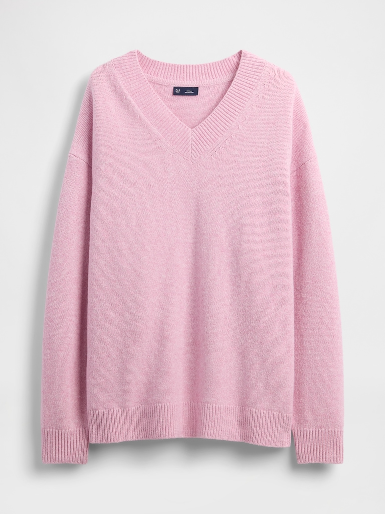 CashSoft Oversized V-Neck Sweater