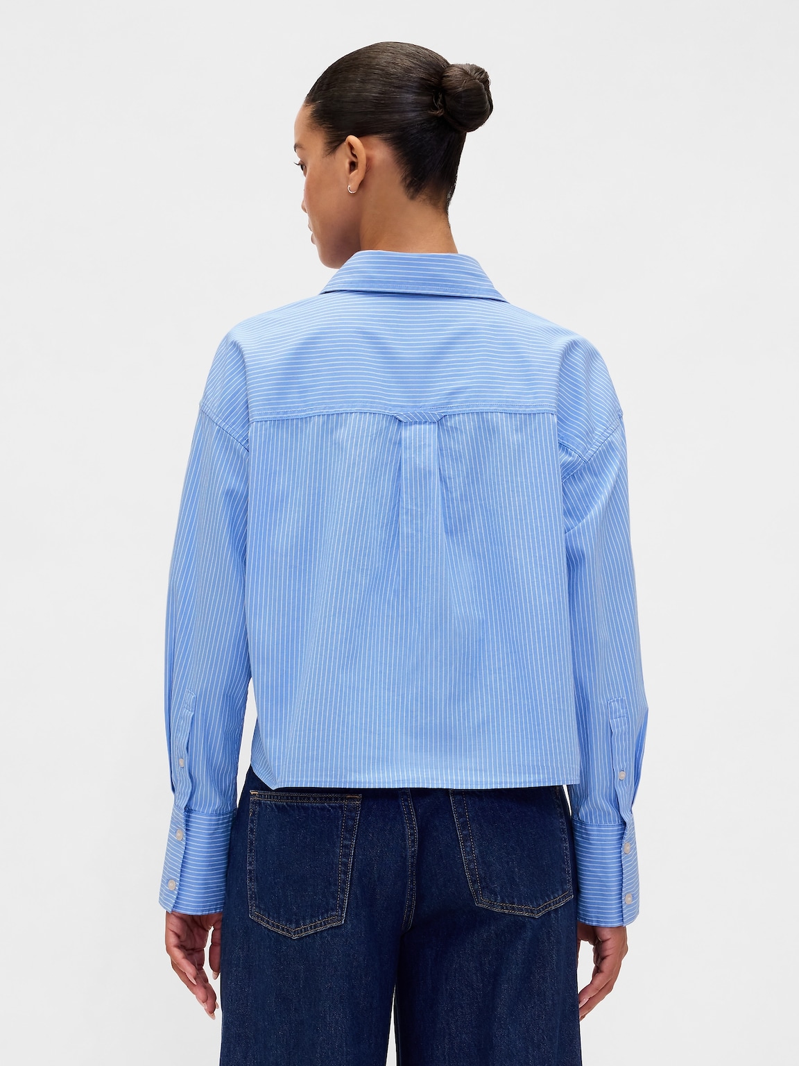 Organic Cotton Straight-Hem Crop Shirt