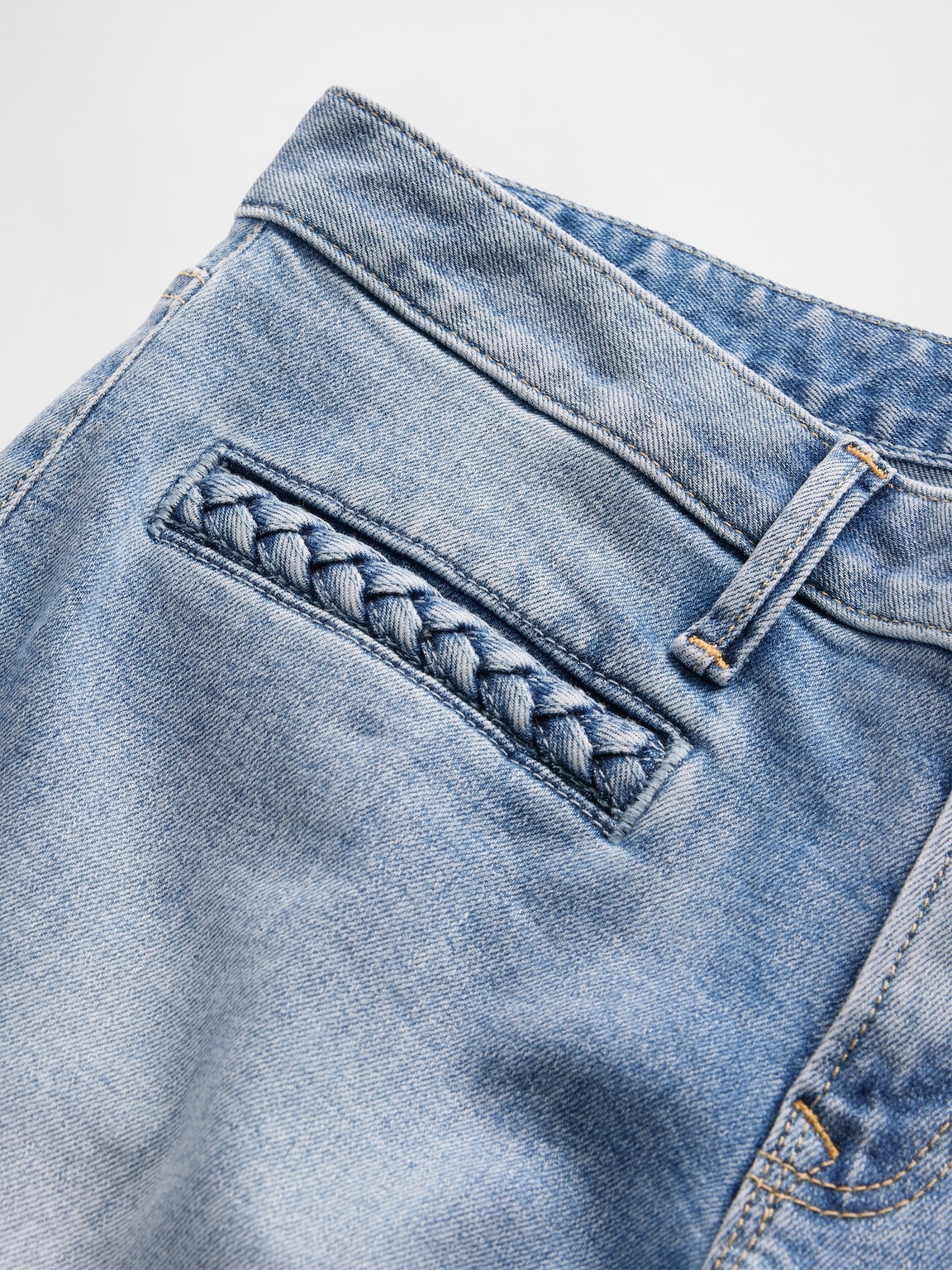 Low Rise Braided Pocket Long & Lean Jeans