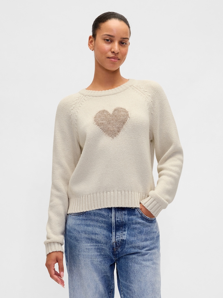 Cotton-Blend Raglan Crewneck Sweater