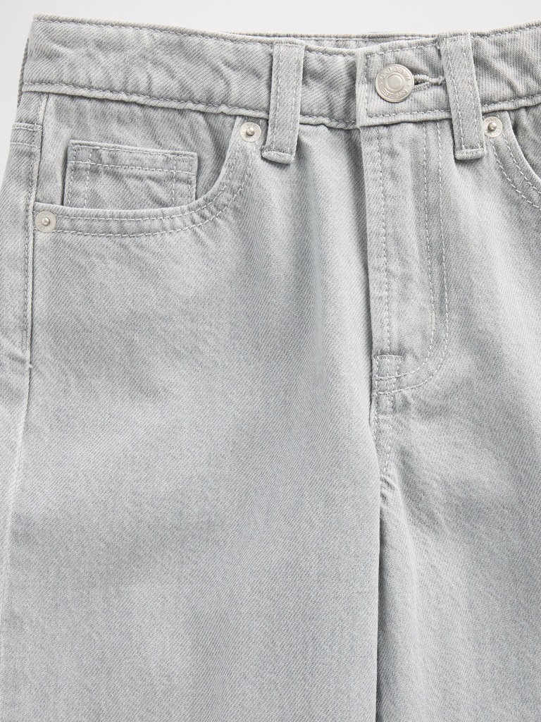 Kids High Rise Wide-Leg Ankle Jeans
