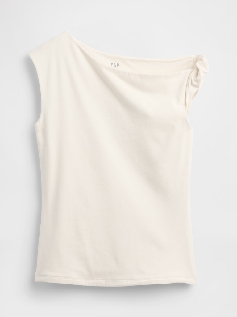 Stretch Jersey One-Shoulder Top
