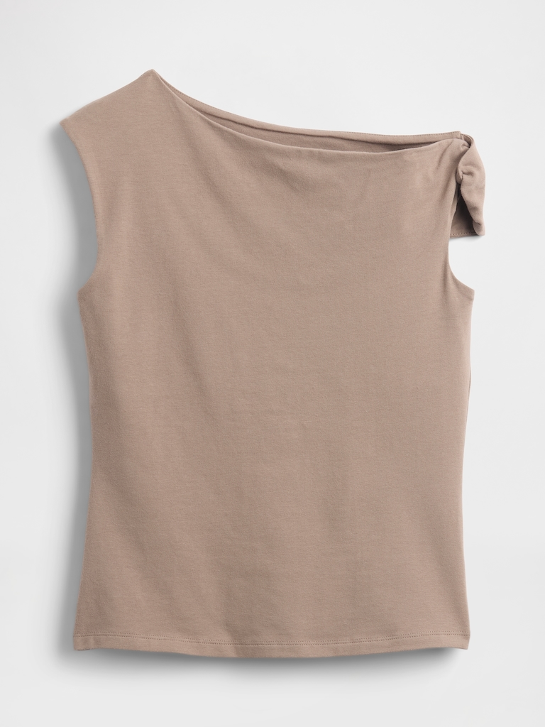 Stretch Jersey One-Shoulder Top