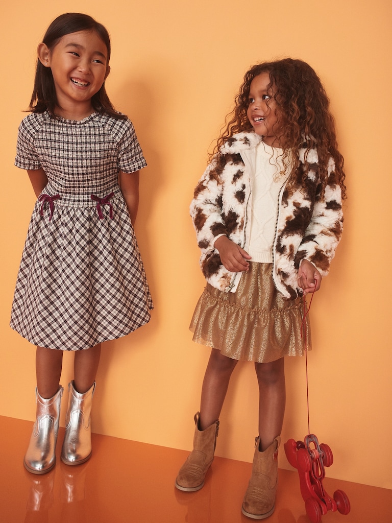 Faux-Fur Zip Jacket for Toddler Girls