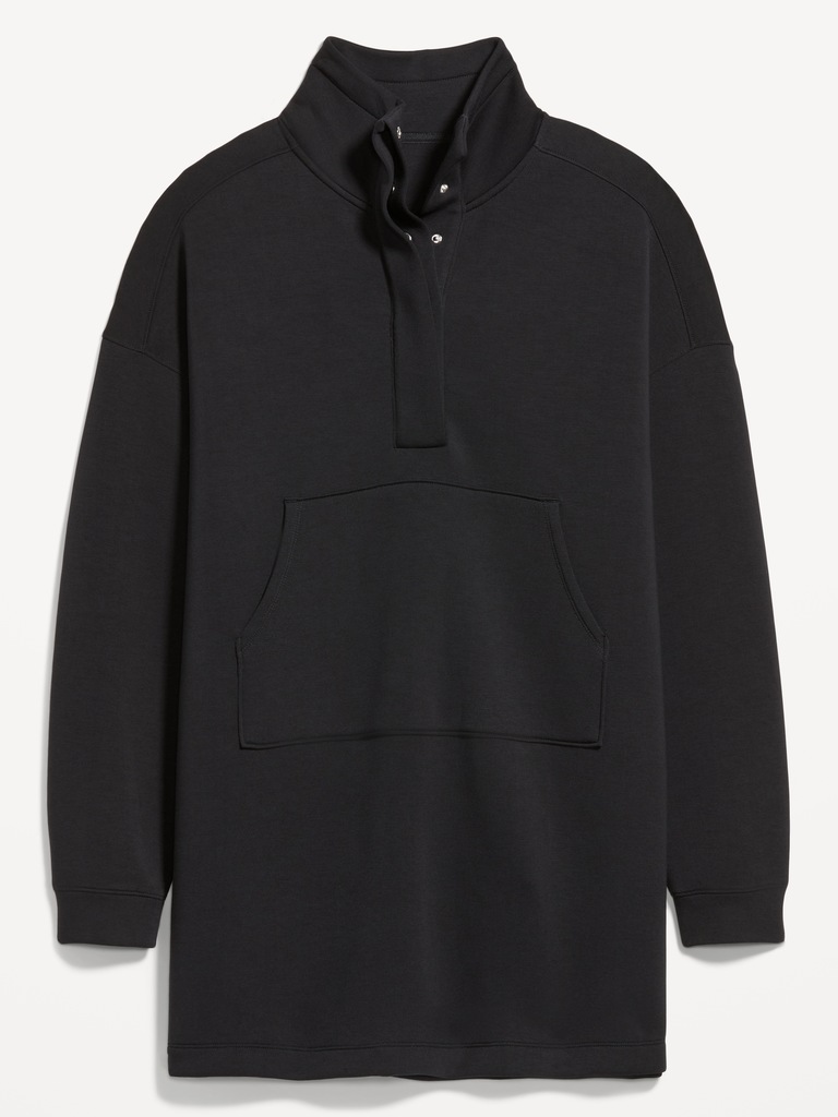 Bounce Fleece Oversized Snap-Front Tunic
