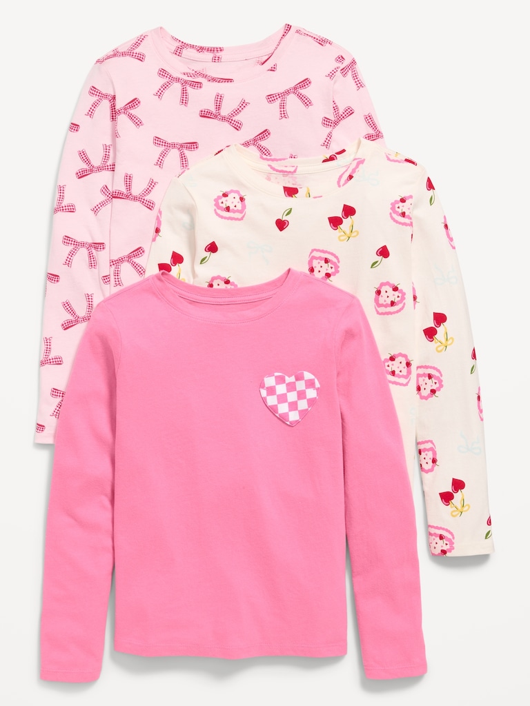 Softest Long-Sleeve T-Shirt 3-Pack for Girls