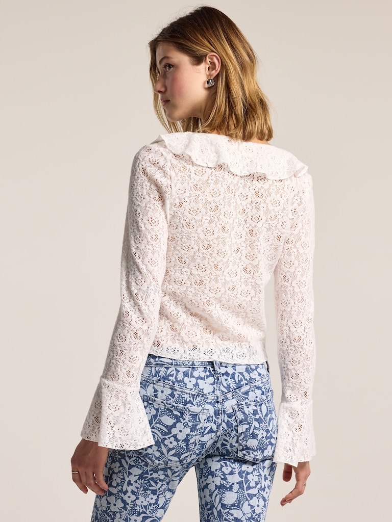 Old Navy x Anna Sui V-Neck Floral Lace Top