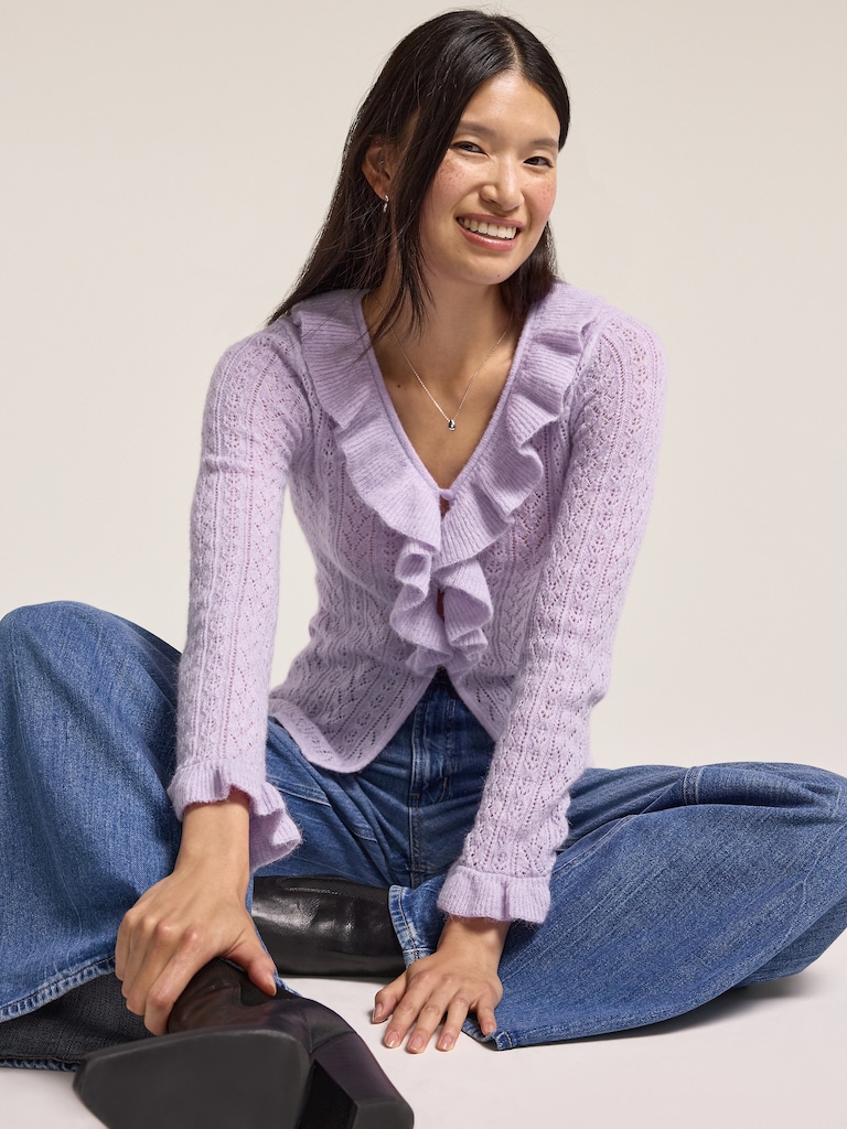 Old Navy x Anna Sui Ruffle Cardigan Sweater