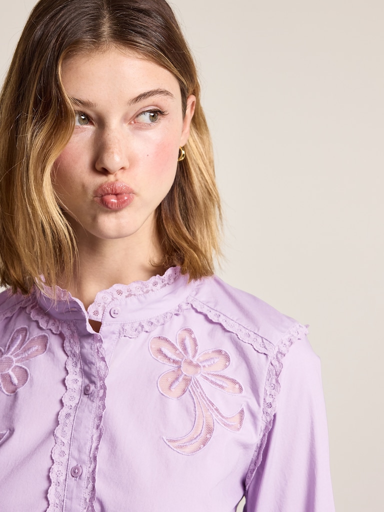 Old Navy x Anna Sui Button-Down Applique Top