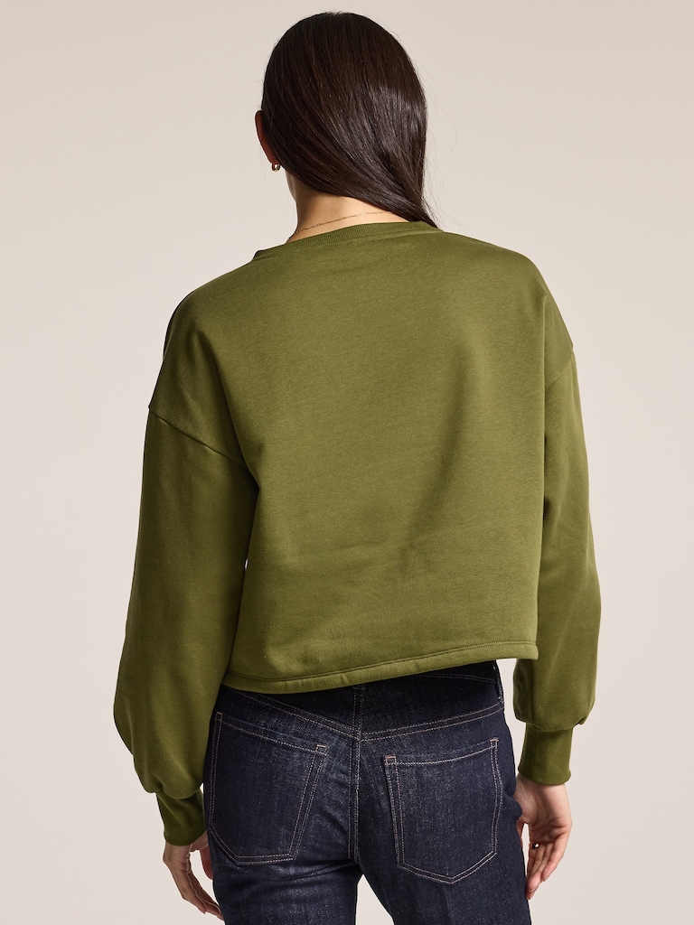 Old Navy x Anna Sui Crew Neck Graphic Fleece Sweatshirt