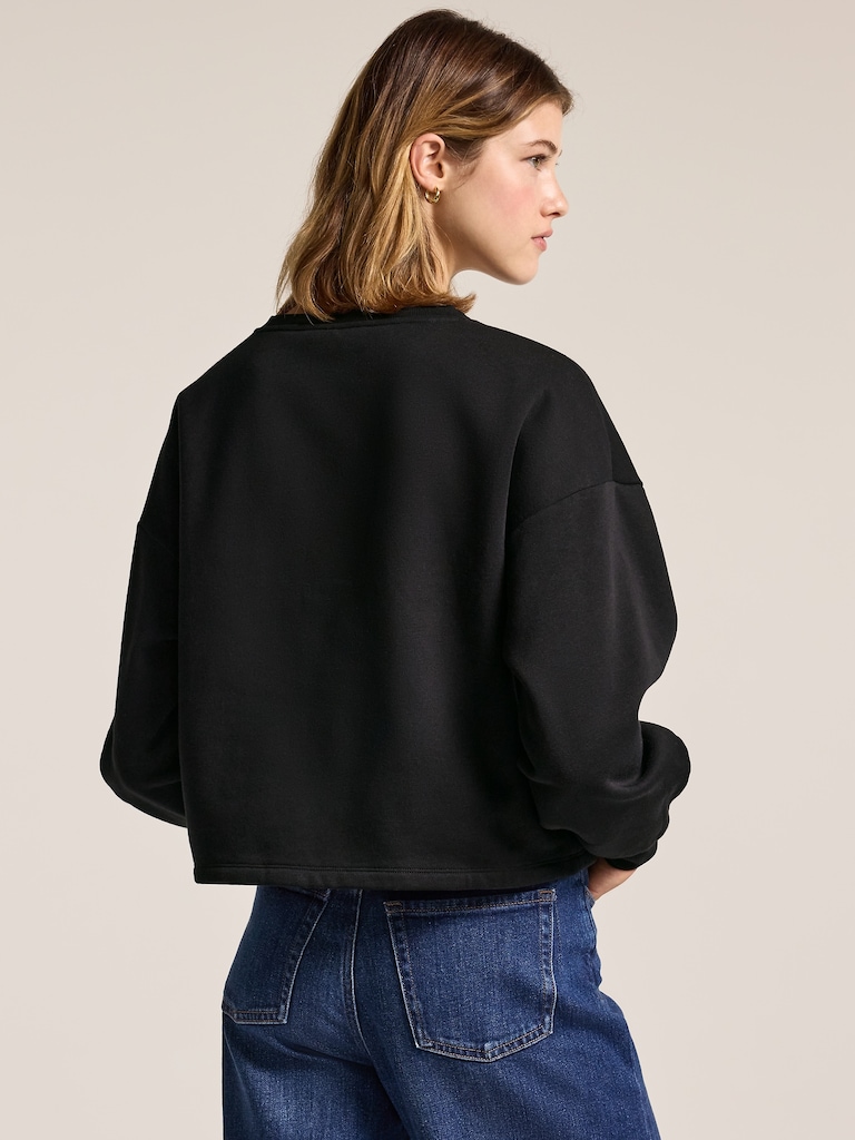 Old Navy x Anna Sui Crew Neck Graphic Fleece Sweatshirt