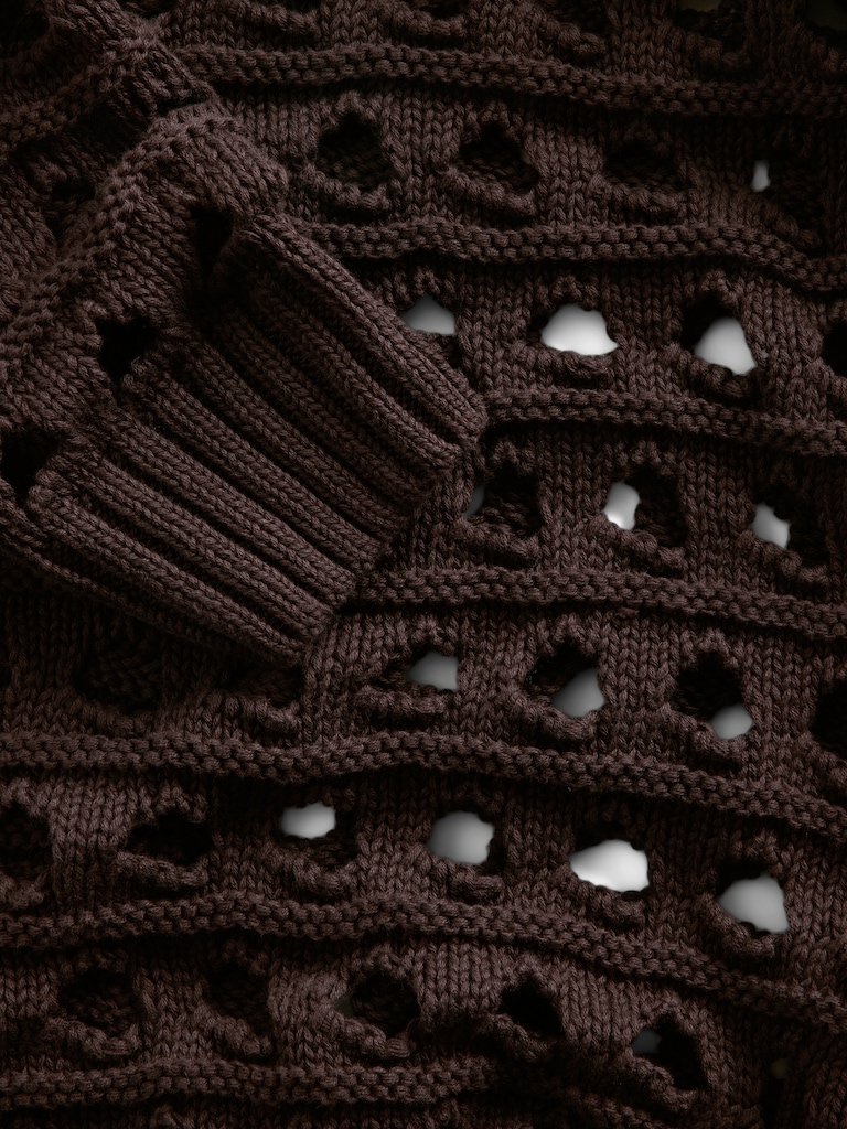 100% Cotton Oversized Pointelle Cardigan