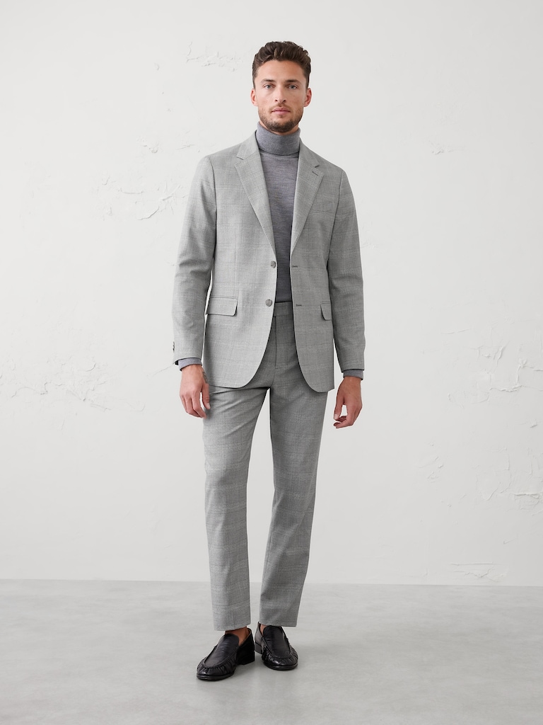 Tailored-Fit Glen Plaid Suit Jacket