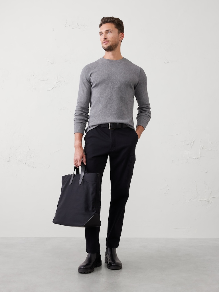 Standard-Fit Mini Ribbed Pullover Top