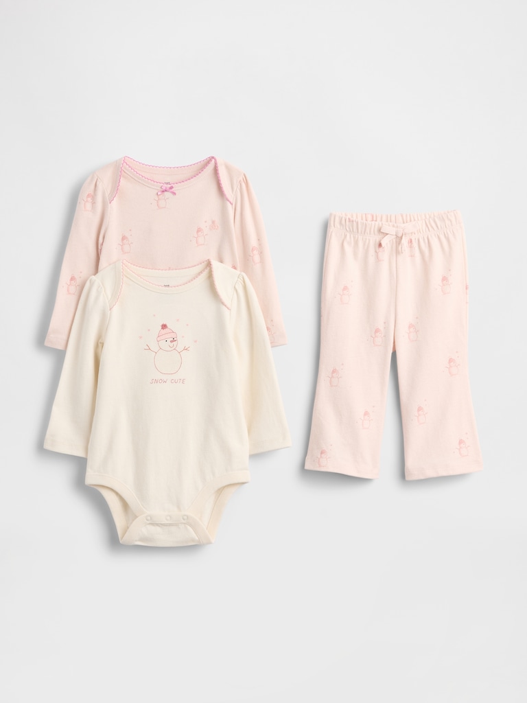 Baby Organic Cotton Bodysuit Outfit Set (3-Pack)