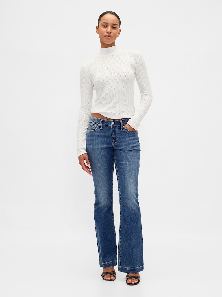 Pointelle Rib Crop Turtleneck
