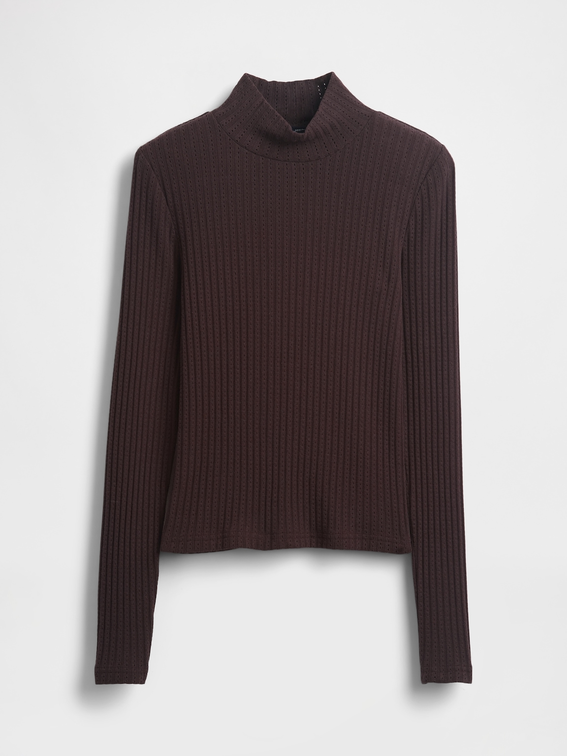 Pointelle Rib Crop Turtleneck