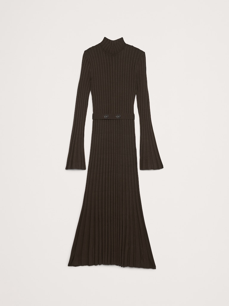 Sculpted Ribbed Sweater Maxi Dress