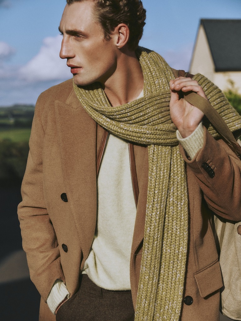 Chunky Alpaca-Wool Blend Ribbed Scarf